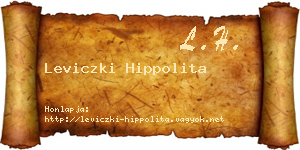 Leviczki Hippolita névjegykártya